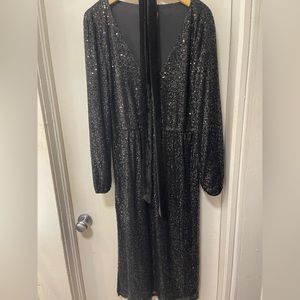 Vintage Betsy Johnson black sequins midi dress 🖤⚡️ size L or size 12